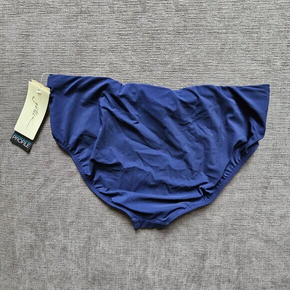 Gottex Profile By Gottex Navy Blue Tutti Frutti Mid Rise Tankini Bottom Size 14 - Picture 13 of 14